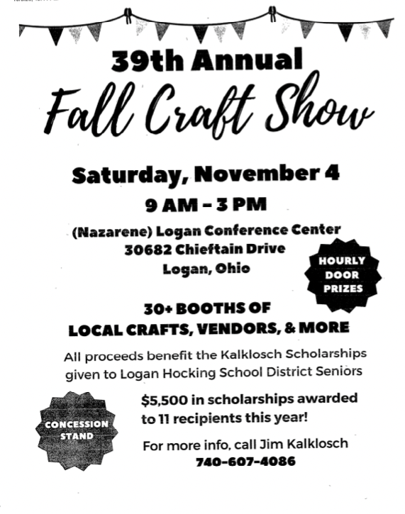 39th Annual Fall Craft Show LoganHocking Local School District